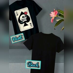 Ace of Spades Skull & Roses T-Shirt Black Tee Size 3XL